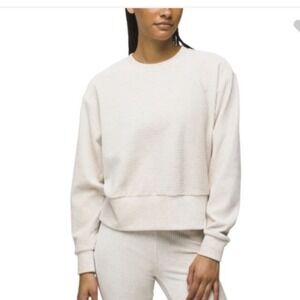 prAna Womens Large Escambia Pullover Cozy Ribbed Knit Athleisure Top Casual Soft